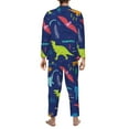 thumbnail image 5 of Kll Dinosaurs Adventure Sleepwear Mens Flannel Pajamas,Long Cotton Pj Set, 5 of 9