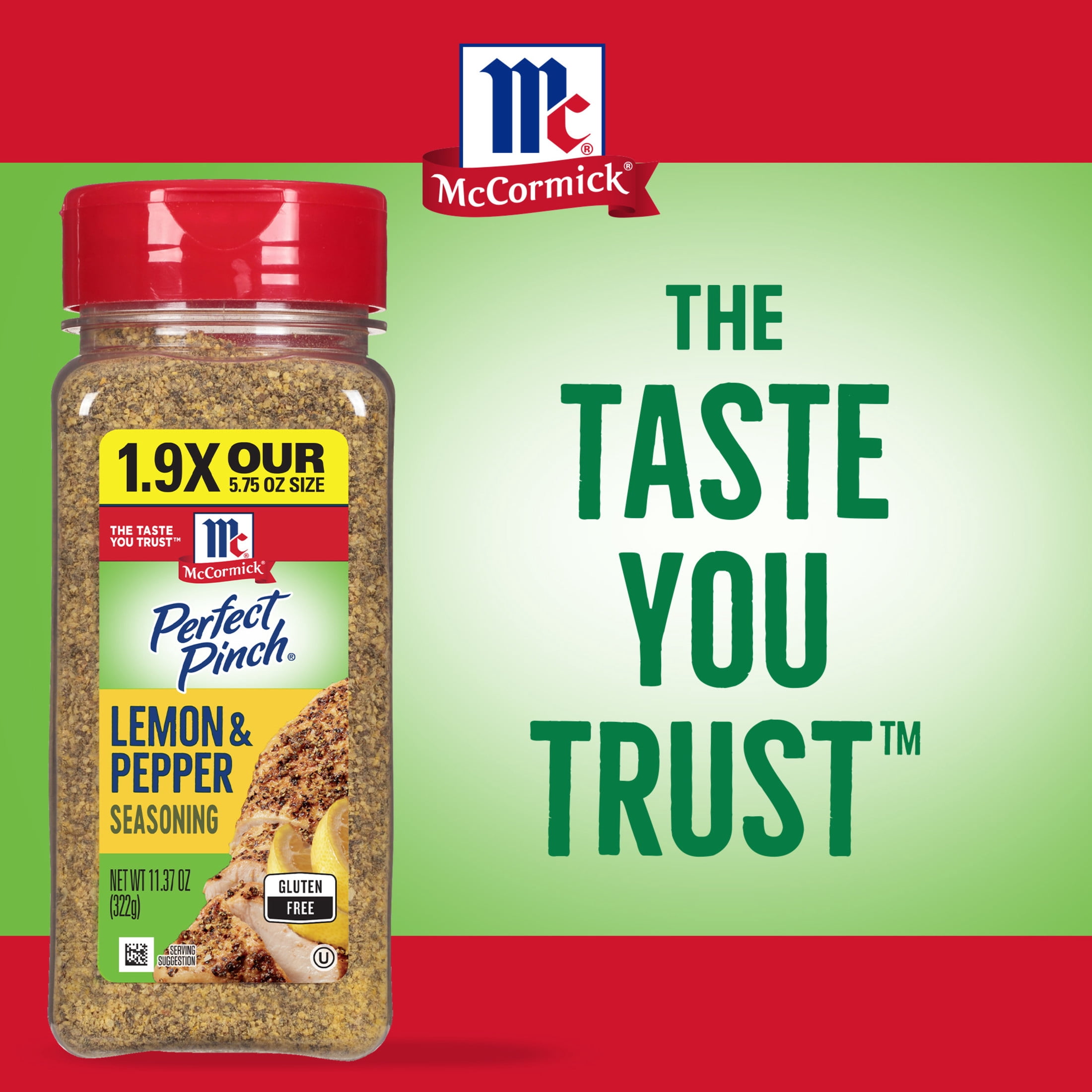 (6 pack) McCormick Lemon & Pepper Seasoning, 11.37 oz Bottle