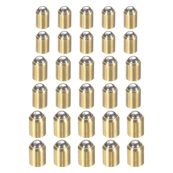 Uxcell 30pcs Ball Point Spring Plunger 2x3mm / 3x4mm / 4x5mm Brass No Step Ball Plunger