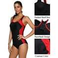 thumbnail image 3 of Charmo Athletic One Piece Swimsuit for Women Racerback Sports Padded Swimwear, 3 of 6