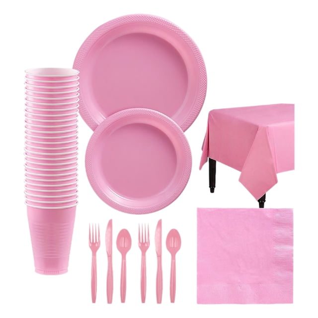 Amdohai Disposable Tableware Set for 20 Guests Disposable Paper Birthday Dinnerware Plastic