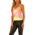 thumbnail image 4 of INSPIRE CHIC Women's Sequin Spaghetti Strap Crop Camisole Tank Tops XL Orange Blue Yellow, 4 of 6
