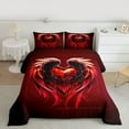 thumbnail image 2 of Castle Fairy Female Men Love Heart Print Bedding Comforter Set 2pcs,Happy Valentine's Day Twin Comforter Sets Microfiber,Romantic Angel Wings Breathable Bedding Set,Microfiber Bedroom Decor, 2 of 8