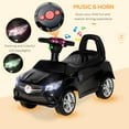 thumbnail image 3 of Aosom Kids Ride On Push Car, Foot-to-Floor Walking Sliding Toy Car for Toddler with Working Horn, Music, Headlights and Storage, Black, 3 of 9