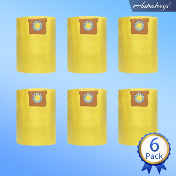 6 Pack VHBL High Efficiency Vacuum Dust Bags Replacement for Vacmaster Bags 12-16 Gallon Wet/Dry Vacuum Cleaners