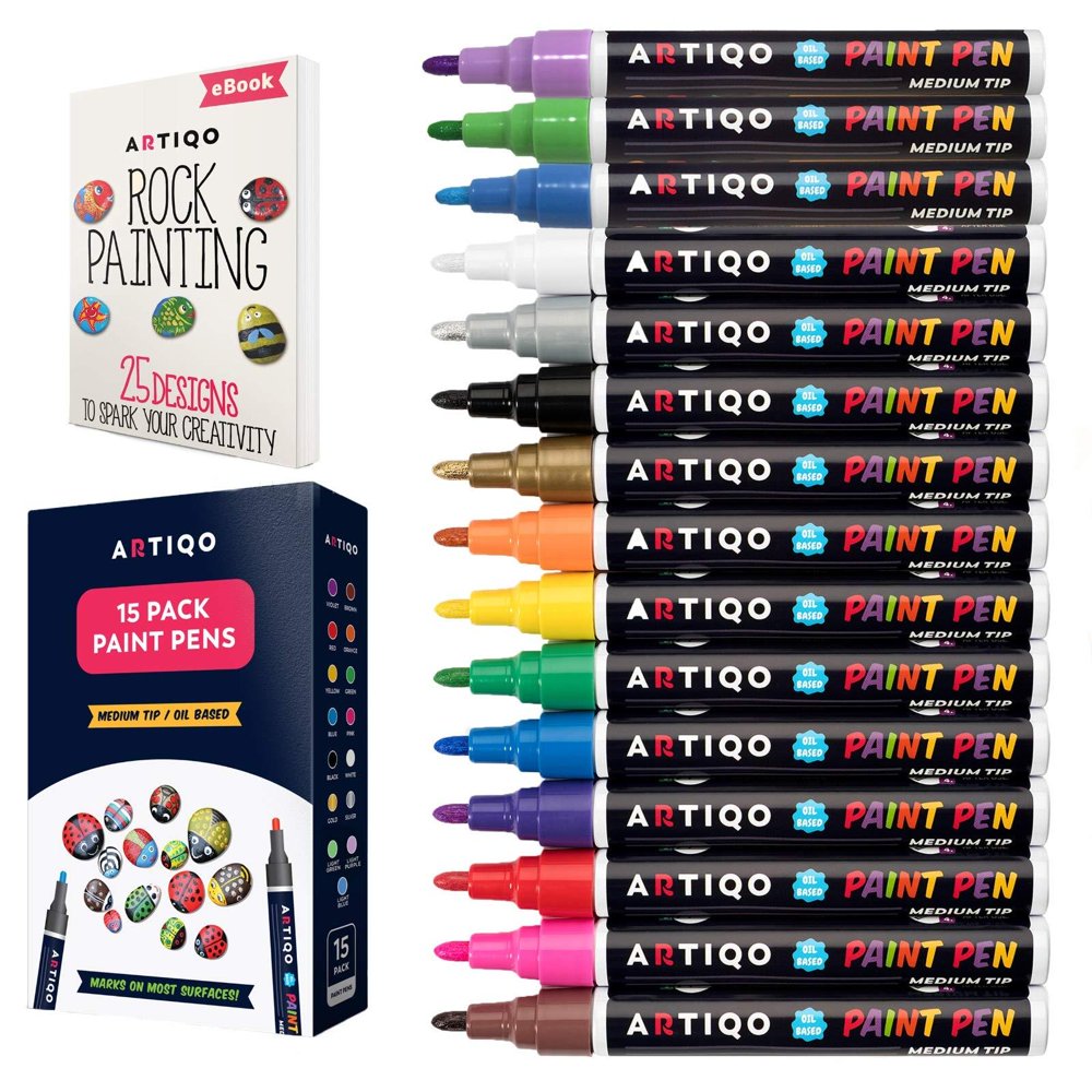 Paint pens for rock painting Wood, Glass, Metal and Ceramic Works on