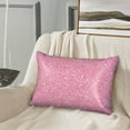 thumbnail image 3 of Bingfone Glitter Pink Print Satin Pillowcase for Hair - Standard Size with Zipper Silky & Soft Pillow Covers,20x30 inches, 3 of 8