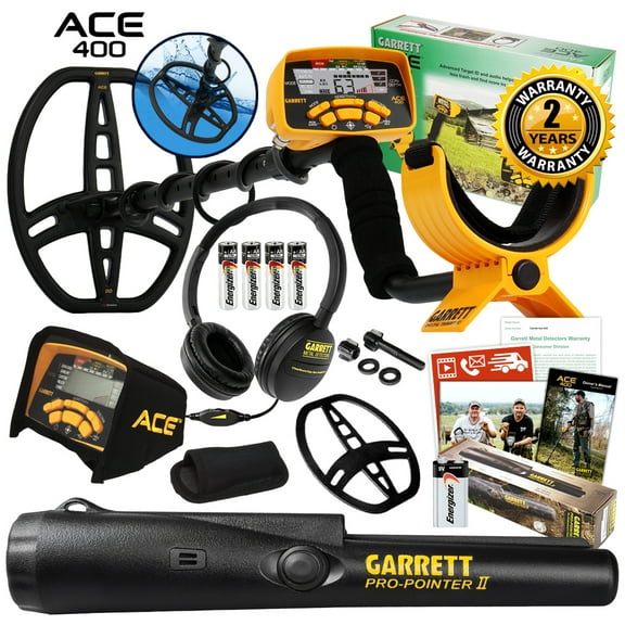 Garrett ACE 400 Metal Detector with Pro Pointer II & 3 Accessories