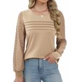thumbnail image 3 of Zeagoo Womens Elegant Blouse Lace Long Sleeve Tops Dressy Cute Fall Tops Casual Work T-Shirts, 3 of 8