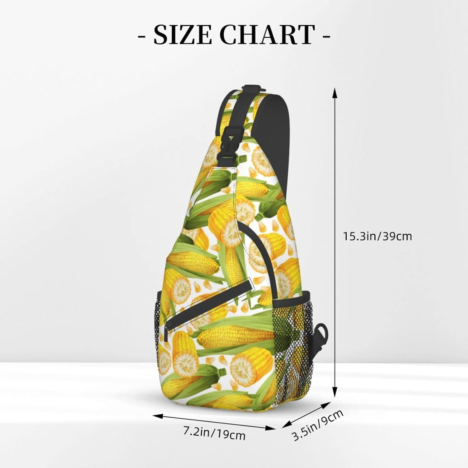 Corn Pattern Sling Bag Crossbody Hiking Travel Chest Bags Backpack Shoulder Daypack for Women Men