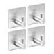 thumbnail image 1 of Ganchos autoadhesivos Uxcell, paquete de 4 ganchos de acero inoxidable 304 para pegar en la pared, tono plateado, 1 of 6