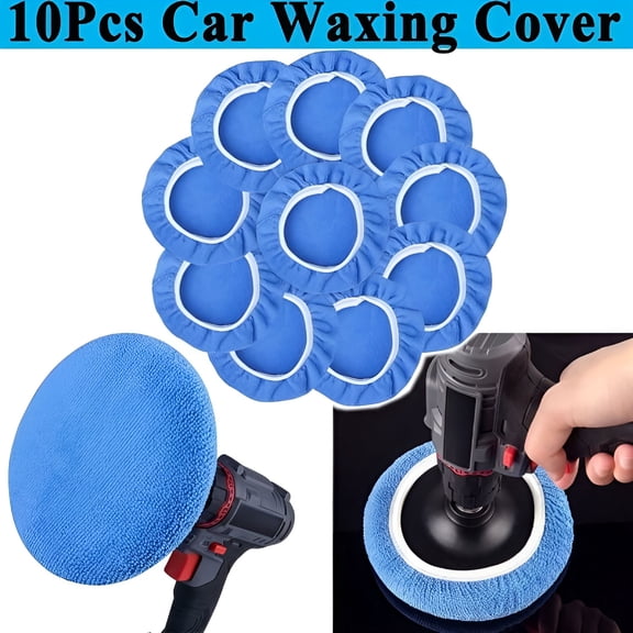 RAGUPEL 2026 New 10Pcs 5-6Inch Microfiber Car Polishing Waxing Polisher Bonnet Buffing Pad Cover for Car Polishing,Waxing,Detailing,Vehicle Maintenance,Scratch Removal,Paint Care,Auto Body Work