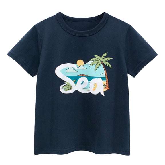 UAYOTSE Boys Shirts Short Sleeve Cotton Shirts for Boys Summer Tshirts Kids Basic T-Shirts Unisex Tees Top Clothes,Sizes 7-8 Years