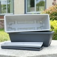thumbnail image 2 of Window Box Planter Rectangular Plastic Vegetable Flower Planters Boxes Flower Pots for Indoor Outdoor Garden Patio Home Decor[43x19cm/16.7x7.5in-Light Grey], 2 of 4
