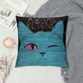 thumbnail image 2 of Qinduosi Pillow Covers Cute Sleepy Cats Pillow Cover Blue Pillowcover Soft Double Side Print Sofa Linen Square Throw Pillowcovers  inch for Living Room Bedroom Car Decor, 2 of 5