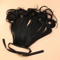 thumbnail image 4 of Peluca de pelo rizado de 48 cm de largo con coletas y cordón sintético, extensiones de cola de caballo onduladas (negro natural), 4 of 5