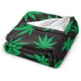 thumbnail image 2 of Flannel Fleece Blanket-Leaf Weed Blanket Throw,All-Season Plush Blanket Comfortable & Warm for Couch Bed Or Men Women 60"X50", 2 of 5