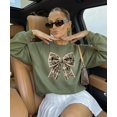 thumbnail image 3 of Ink Printed Image NOT Fabric and Pearls Camo Coquette Bow with Pearl Trim Sweatshirt Army Green Sweatshirt Adult Large, 3 of 8