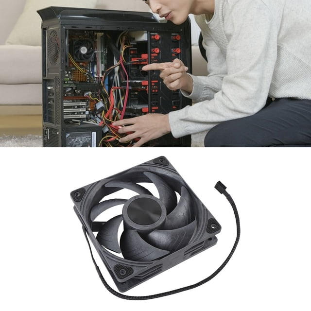 Ventilador De Refrigeración De Caja, Doble Rodamiento De Bolas, Interfaz PWM De 4 Pines, Ventilador De Caja De 12 V, Control De Temperatura Inteligente De Bajo Ruido, 120x120x30