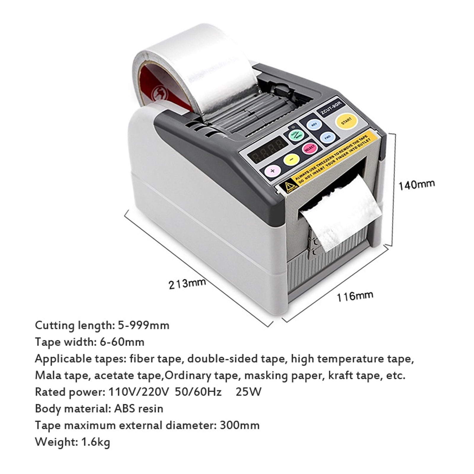 Automatic Electric Tape Dispenser, Efficient Intellint Auto Adhesive Tape Cutter Cutting Packaging Machine 6-60mm ,High Efficiency