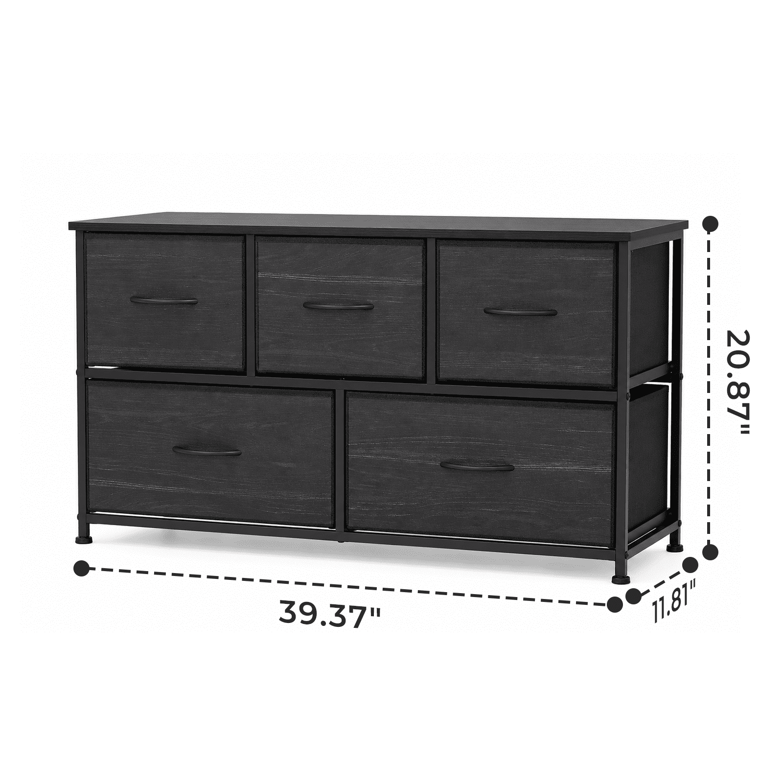 Alvantor Dresser for Bedroom with 4/5 Storage Drawers, Dressers Chest of Drawers Fabric Dresser with Sturdy Steel Frame, Wooden Top Cabinet Night Stand Dresser for Closet