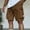 Brown, variant on COSFO Black Men'S Cargo Shorts Relaxed Fit Elastic Waist Casual Outdoor with Zipper Pockets Work Shorts