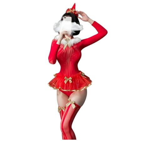 

PEASKJP Mens Briefs Underwear Women Miniskirt Christmas Lingerie Underwear Set Pajamas One Size