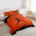 thumbnail image 3 of Homewish Teens Baseball Print Bedding Comforter Set, Orange Black Abstract Twin Comforter Sets, Cartoon Sports Theme Reversible Bedding Set, Luxury Bedroom Decor, 2pcs, 3 of 8
