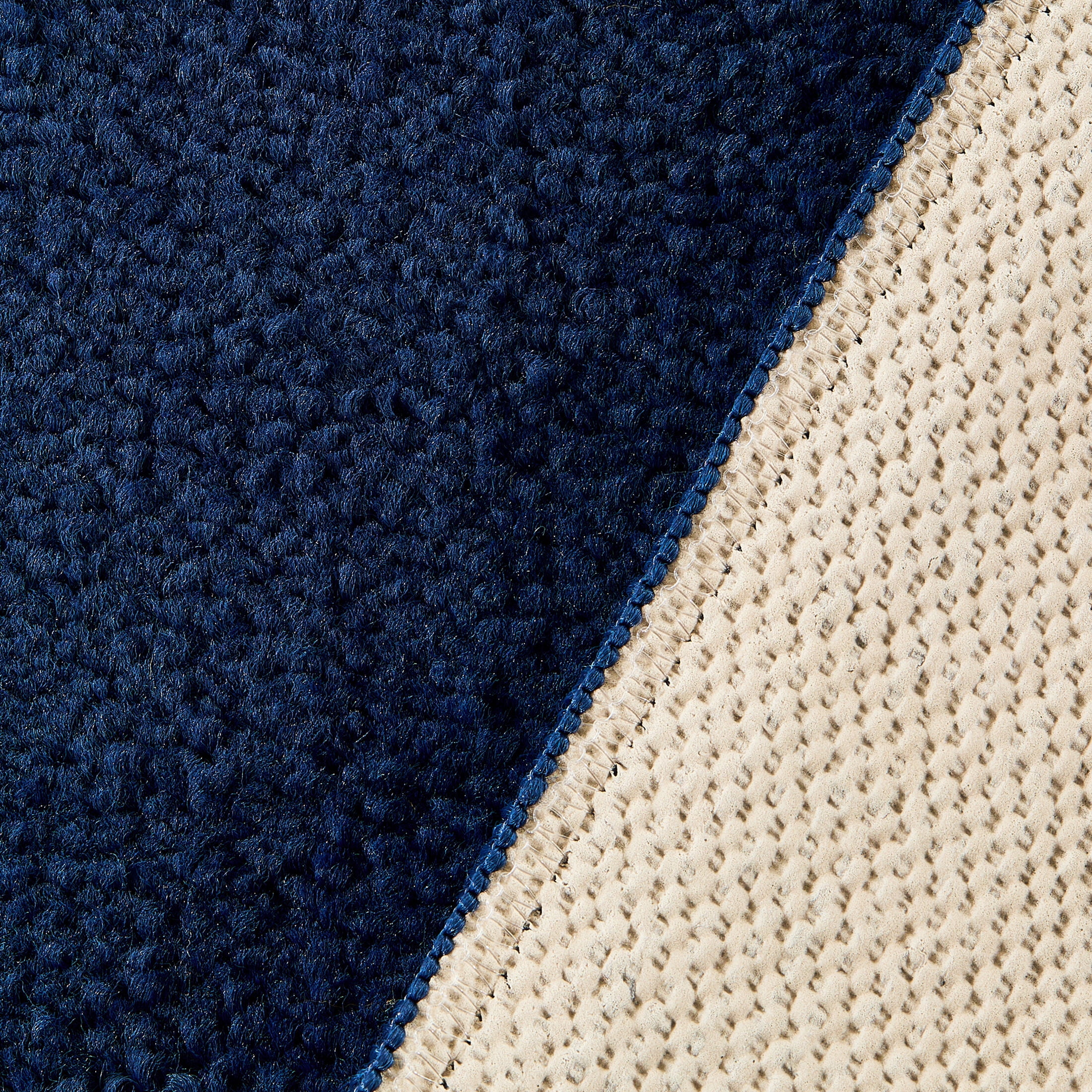 Mainstays Solid High Low Tufted Grid Navy Blue Indoor Area Rug, 8' x 10'