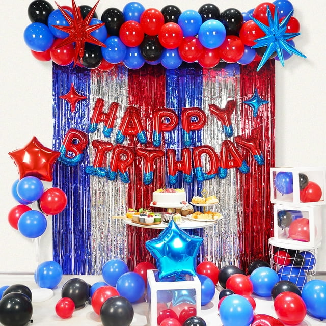 Kit de arco con forma de globo FANGBBO para decoración de fiesta de cumpleaños con temática de araña