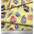thumbnail image 2 of Soimoi polyester Crepe Fabric Colorful Shells Ocean Decor Fabric Printed Yard 52 Inch Wide, 2 of 3