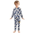 thumbnail image 6 of FORMRS Long Sleeve Top and Pants Pajama Set for Niños 2-Piece Sleepwear, Sizes 18M-8Y, Retro Daisy Pattern, 6 of 6