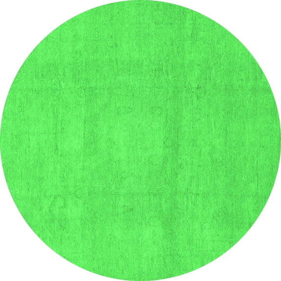 Ahgly Company Indoor Round Abstract Green Modern Area Rugs, 8' Round