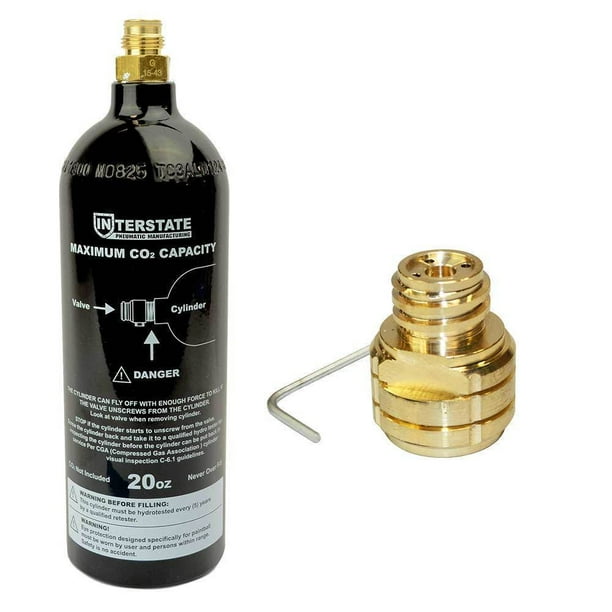 Interstate Pneumatics WRCO2CL20K1 20 Oz CO2 DOT Paintball Tank with