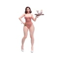 thumbnail image 4 of 1:18 Niña con bandeja de servir Modelo Mini Mujeres en traje de baño Figura Dioramas Modelos de personajes 3D coleccionables para, 4 of 9