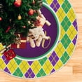 thumbnail image 5 of Coolnut Mardi Gras Christmas Tree Skirt Tree Skirt for Holiday Party Home Christmas Day Ornaments48", 5 of 6