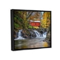 thumbnail image 3 of Stupell Bridge Waterfalls Flowing River Foliage Landscape Photography Black Floater Framed Art Print Wall Art, 3 of 6