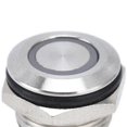 thumbnail image 2 of Lot de 5 interrupteurs à bouton plat en acier inoxydable avec LED, réinitialisation automatique, accessoires d'alimentation, 12 mm, DC3-6 V, vert, 2 of 4