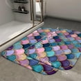 thumbnail image 2 of 1pc Mermaid Scales Absorbent Non-Slip Bathroom Thickened Flannel Rug Decor,Soft,Quick Drying,Suitable For Indoor/outdoor Use,Bathrooms,Bedrooms,Kitchens,Terrace,Laundry Rooms,16"x24", 2 of 9