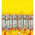 thumbnail image 3 of Ambesonne Bike Duvet Cover Sets, Riding Bicycles in Woodland, 2-King, Yellow and Multicolor, 3 of 7