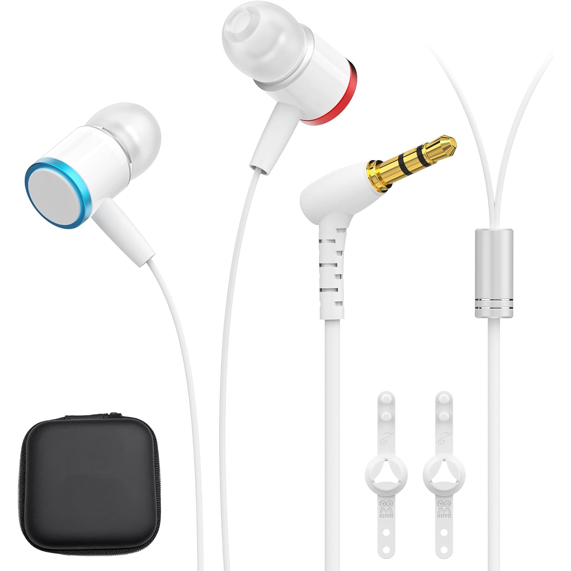 GAEKOL Noise-Isolating in-Ear Headphones Compatible with Meta Quest 3 - VR Accessories Low Bass Earphones with Custom Silicone Earplugs and Strap Holder | Enhance 360-Degree Surround Sound