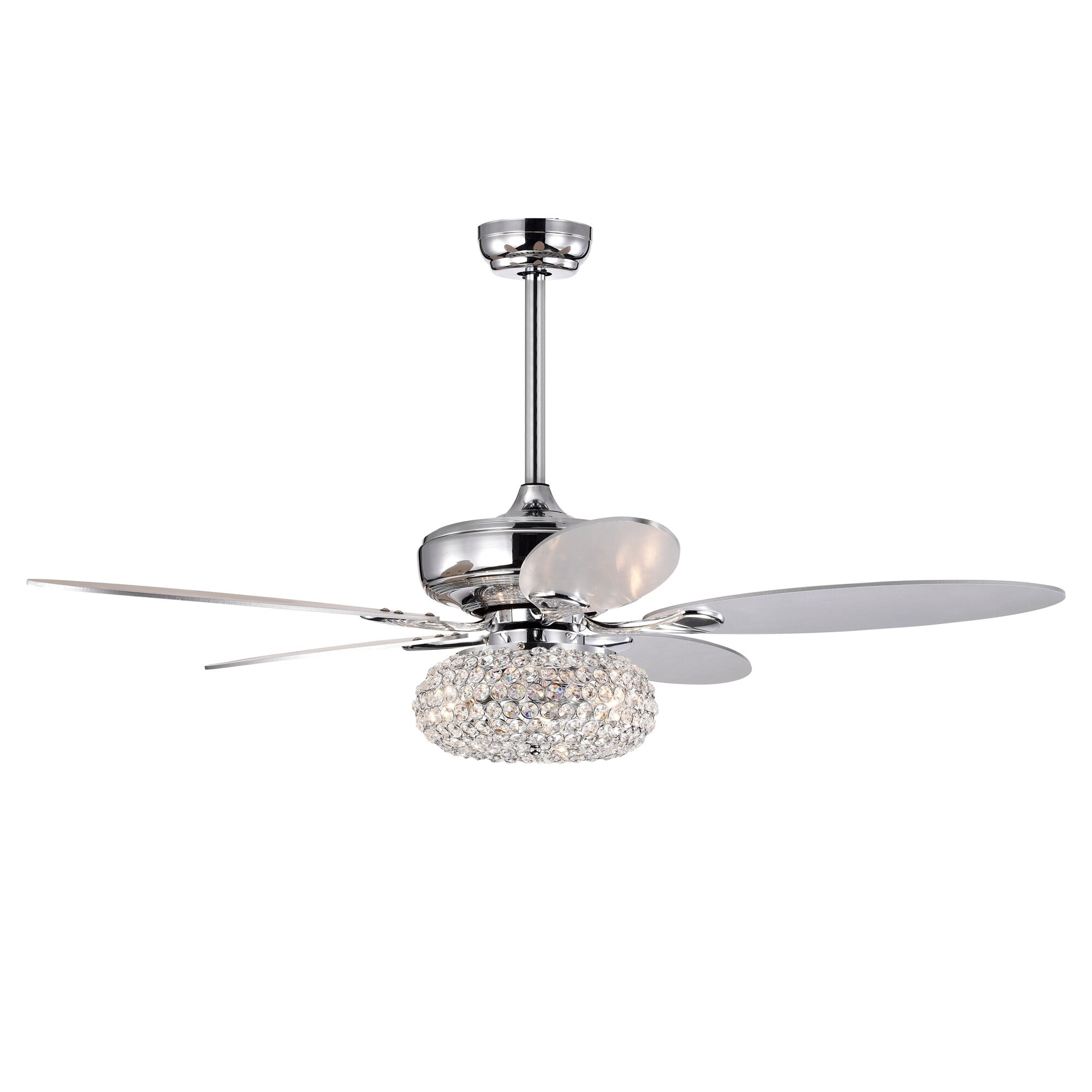 Shelby 52 in. 3-Light Indoor Chrome Finish Ceiling Fan with Light Kit