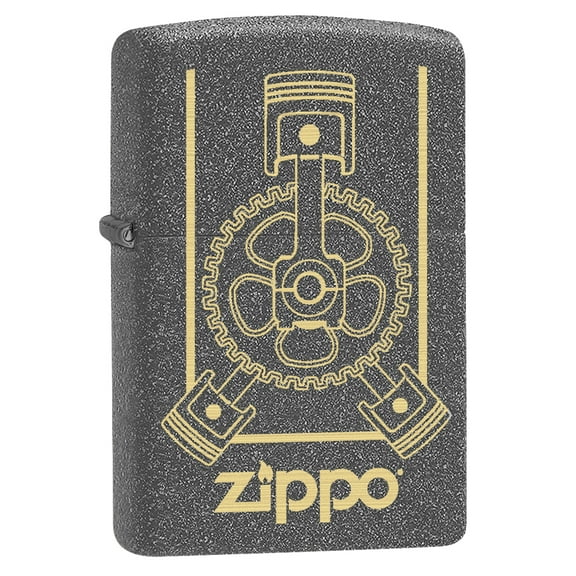 Zippo Lighter: Engraved Engine - Iron Stone 79149