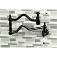 thumbnail image 2 of Kingston Brass KS2100PL Heritage Two-Handle 1-Hole Wall Mount Pot Filler Faucet in Matte Black, 2 of 8