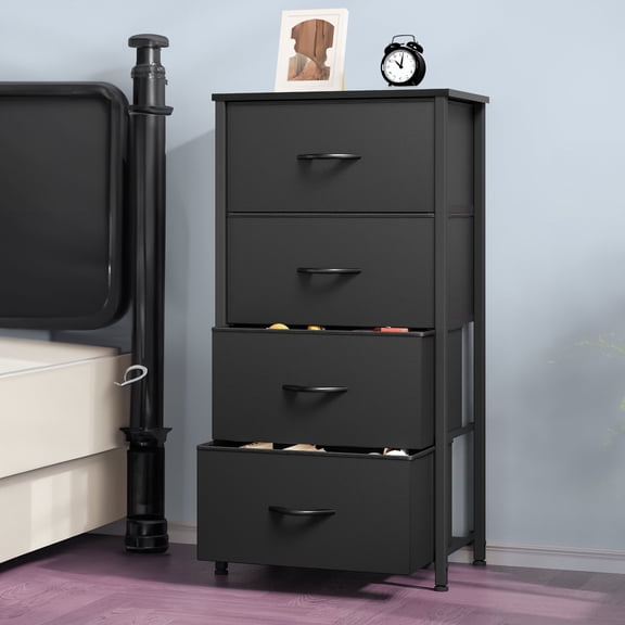 Dextrus Storage Tower with 4 Drawers - Fabric Dresser, Organizer Unit