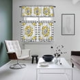 thumbnail image 4 of Yellow Lemon Kitchen Curtains Sets for Windows 24 Inch Length, Farmhouse Black Buffalo Plaid Grey Wooden Rod Pocket Window Treatments Tier Curtains and Valances Set for Bedroom/Bathroom, 4 of 8