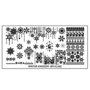 Winter Kingdom Nail Art Polish XL Stamping Plate - Snowflakes Galore