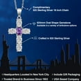 thumbnail image 2 of Gem Stone King 925 Sterling Silver Lab Grown Diamond and Purple Amethyst Cross Pendant Necklace for Women | 2.45 Cttw | Gemstone April Birthstone | Oval 6X4MM | With 18 inch Chain, 2 of 6