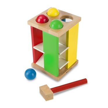 Melissa & Doug Deluxe Pound and Roll Wooden Tower Toy With Hammer