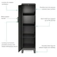 thumbnail image 3 of Space Solutions 53.38 inch High 4 Shelf Storage Locker Cabinet, Welded Metal, Fully Assembled, Vented Door, 3 inch Riser Legs, Black, 3 of 15